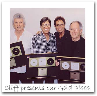 Cliff presents Gold Discs to The Shadows