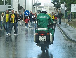 Police escort to the gig.