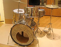 Another old friend, my old silver Premier kit. (I should have kept the snare drum, it's a collector's item now! What do you think Phil?)