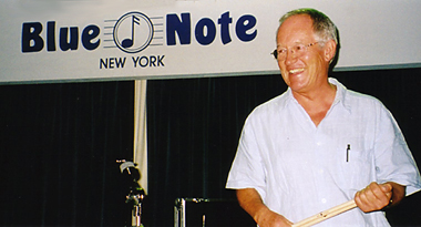 Brian playing Elvin's kit at the Blue Note